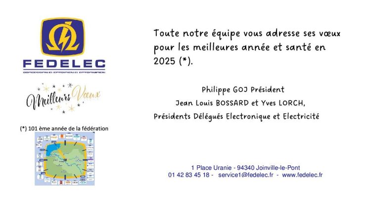 FEDELEC Voeux 2025